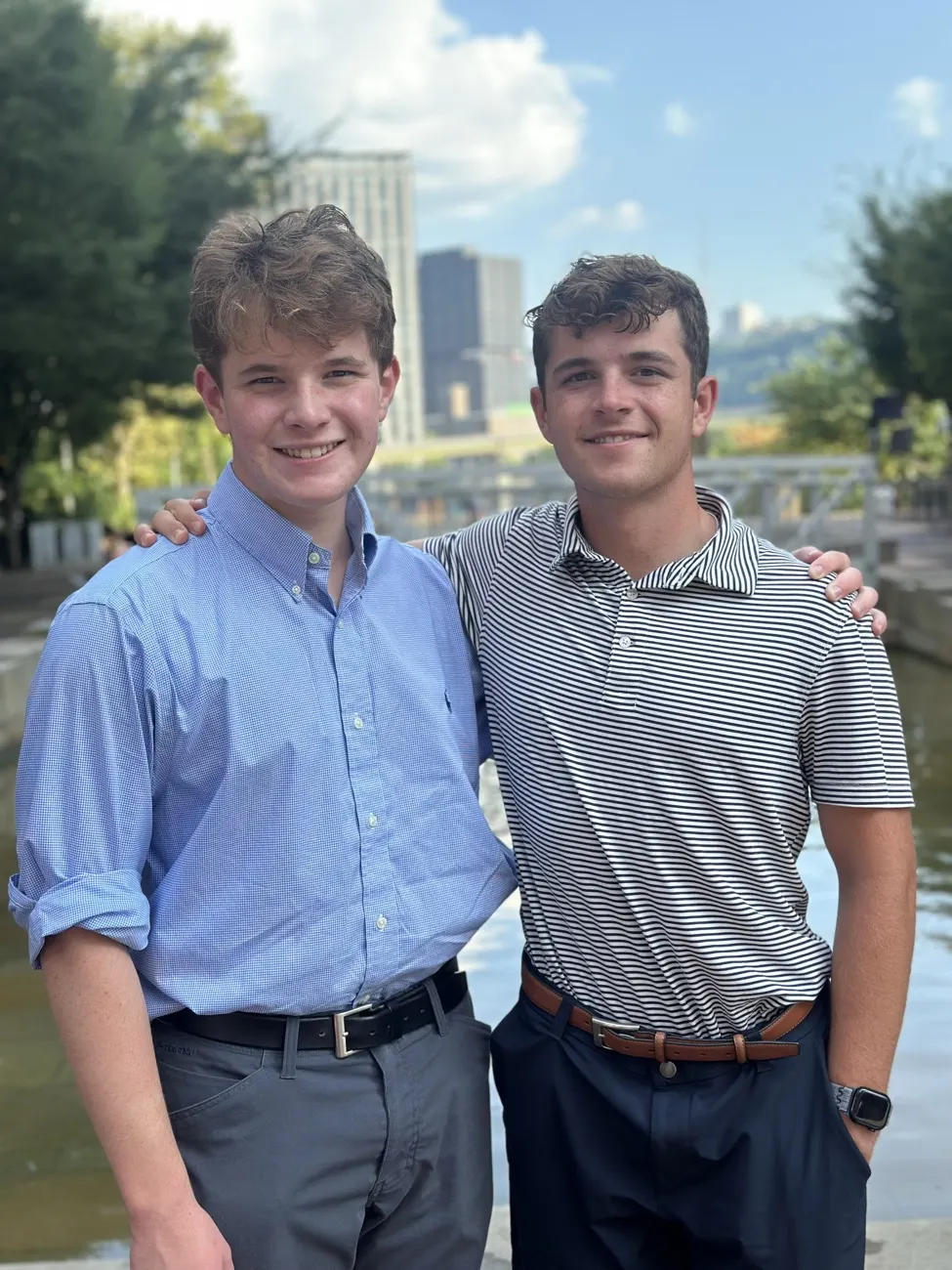 Charlie and Henry Hubbard standing together outdoors